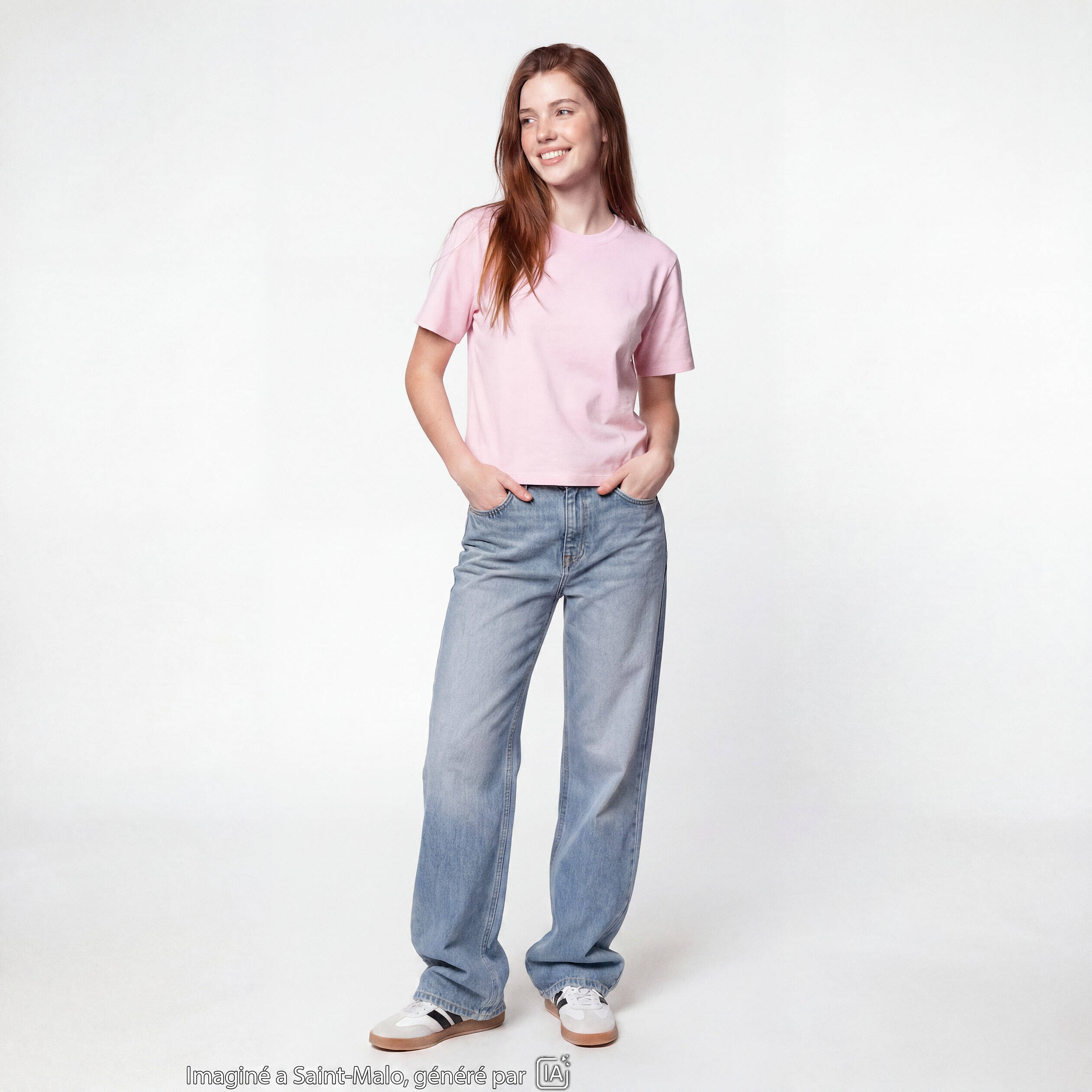 Jean wide leg taille basse denim double stone ado