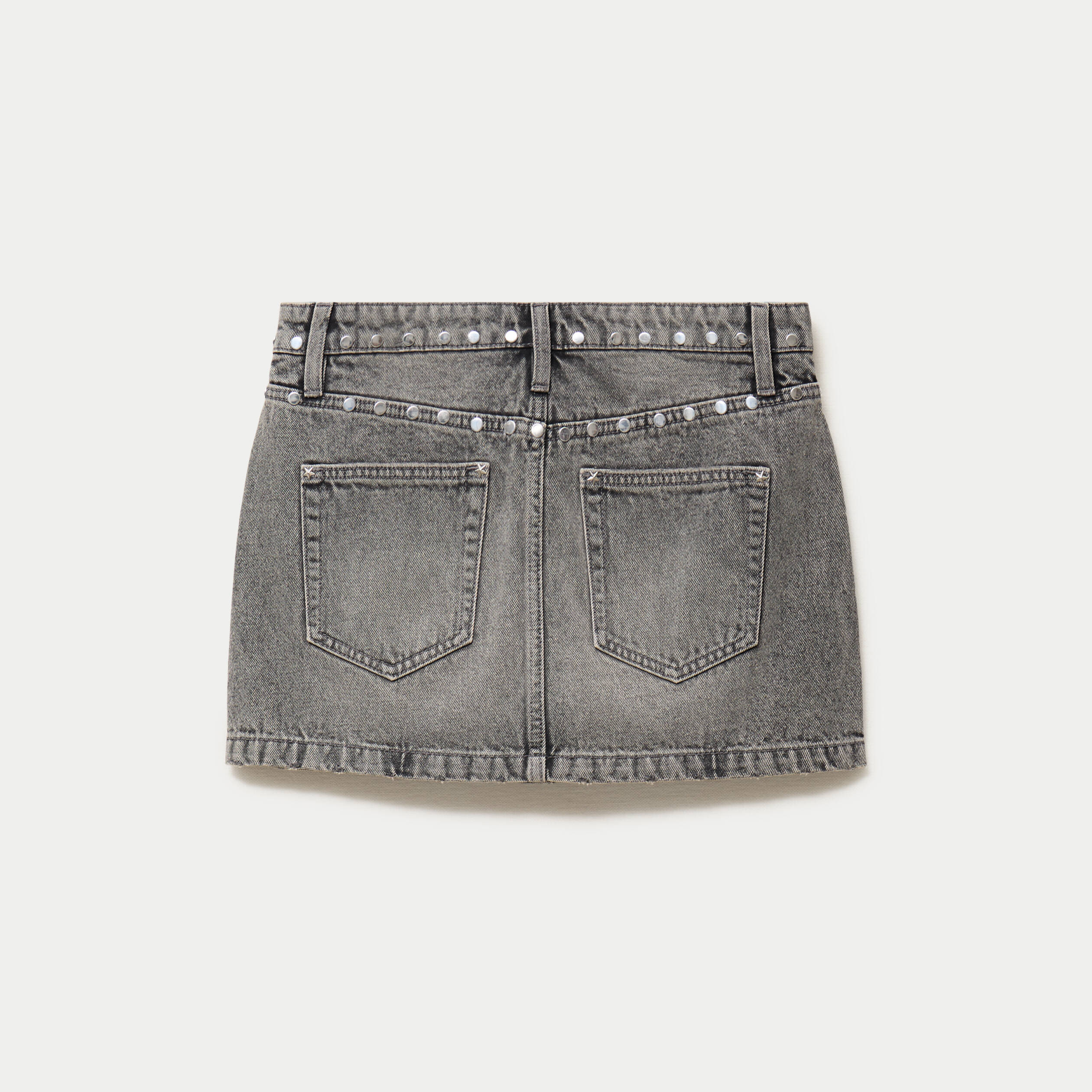 Jupe ajust&eacute;e courte en jean denim gris ado