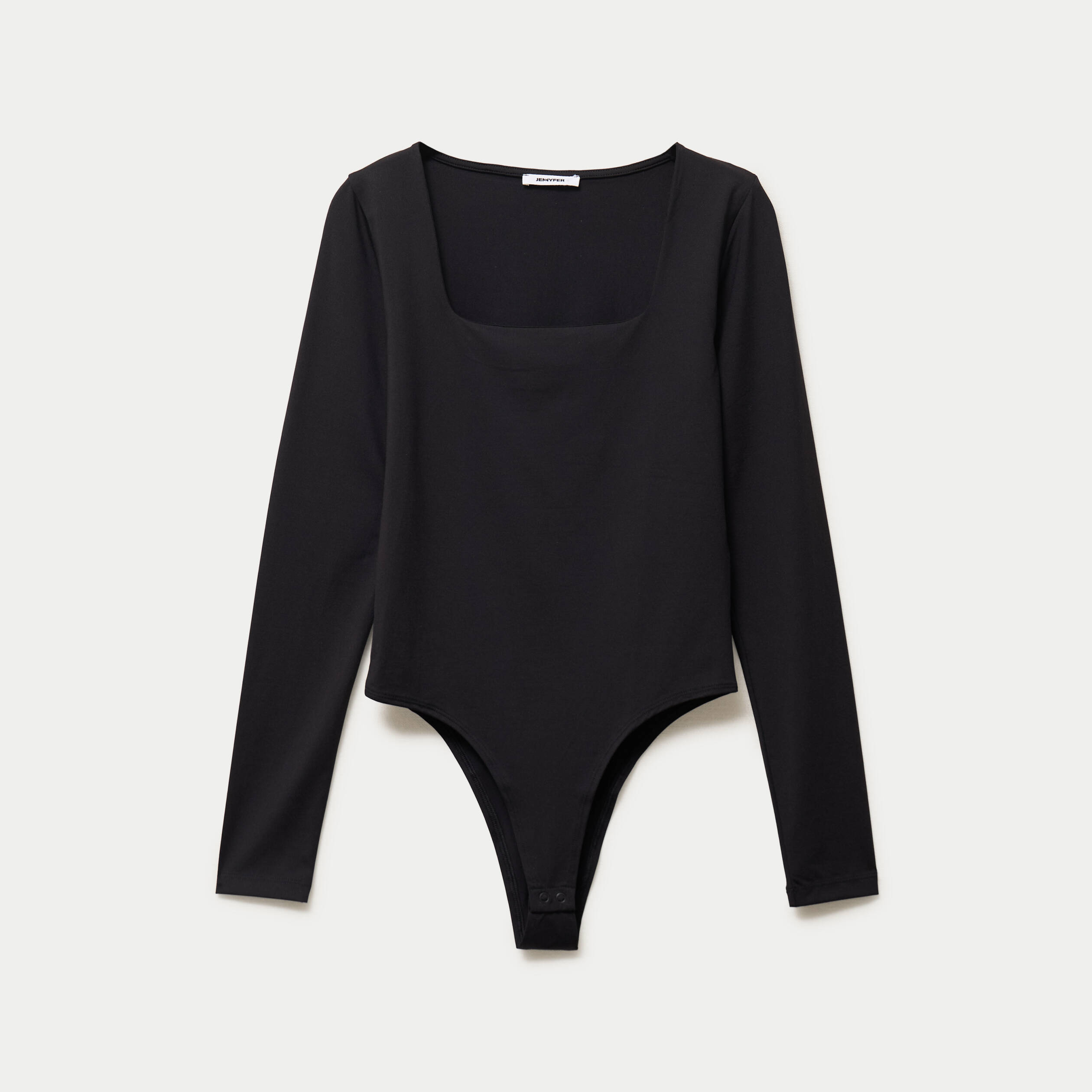Body ajust&eacute; d&eacute;collet&eacute; manches longues noir