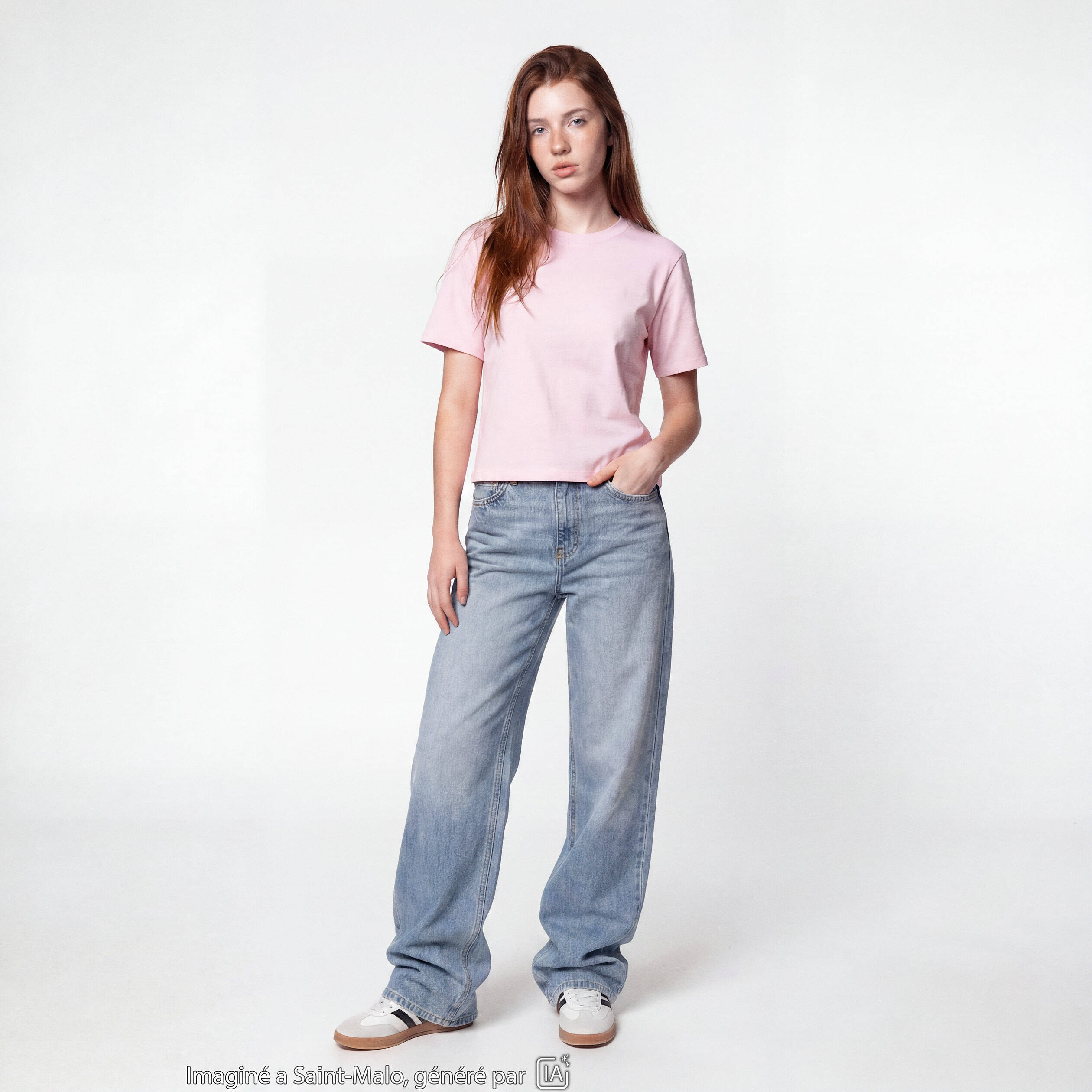 Jean wide leg taille basse denim double stone ado