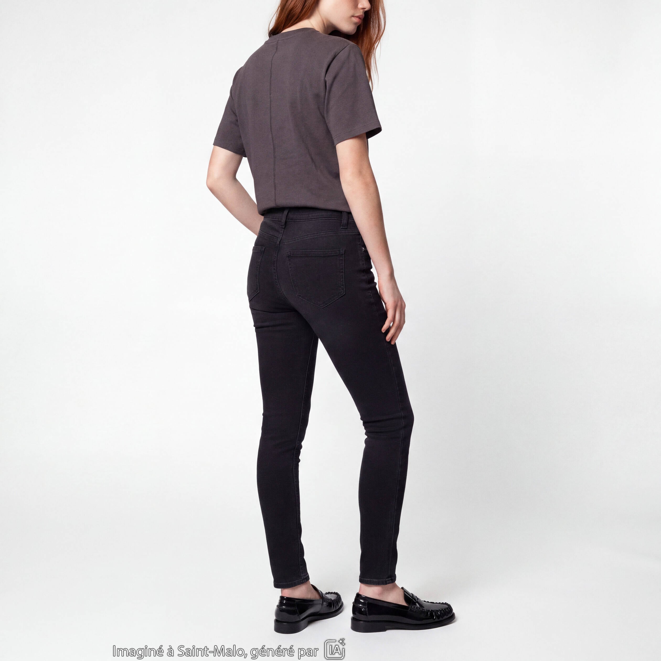 Jean Zoe skinny taille standard denim noir