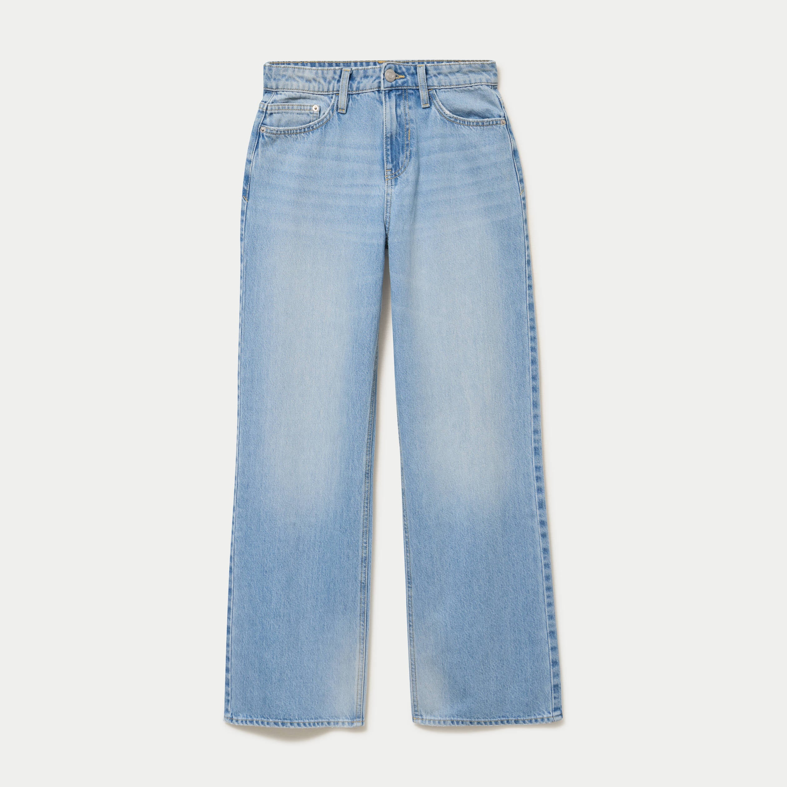 Jean wide leg taille standard denim triple stone ado