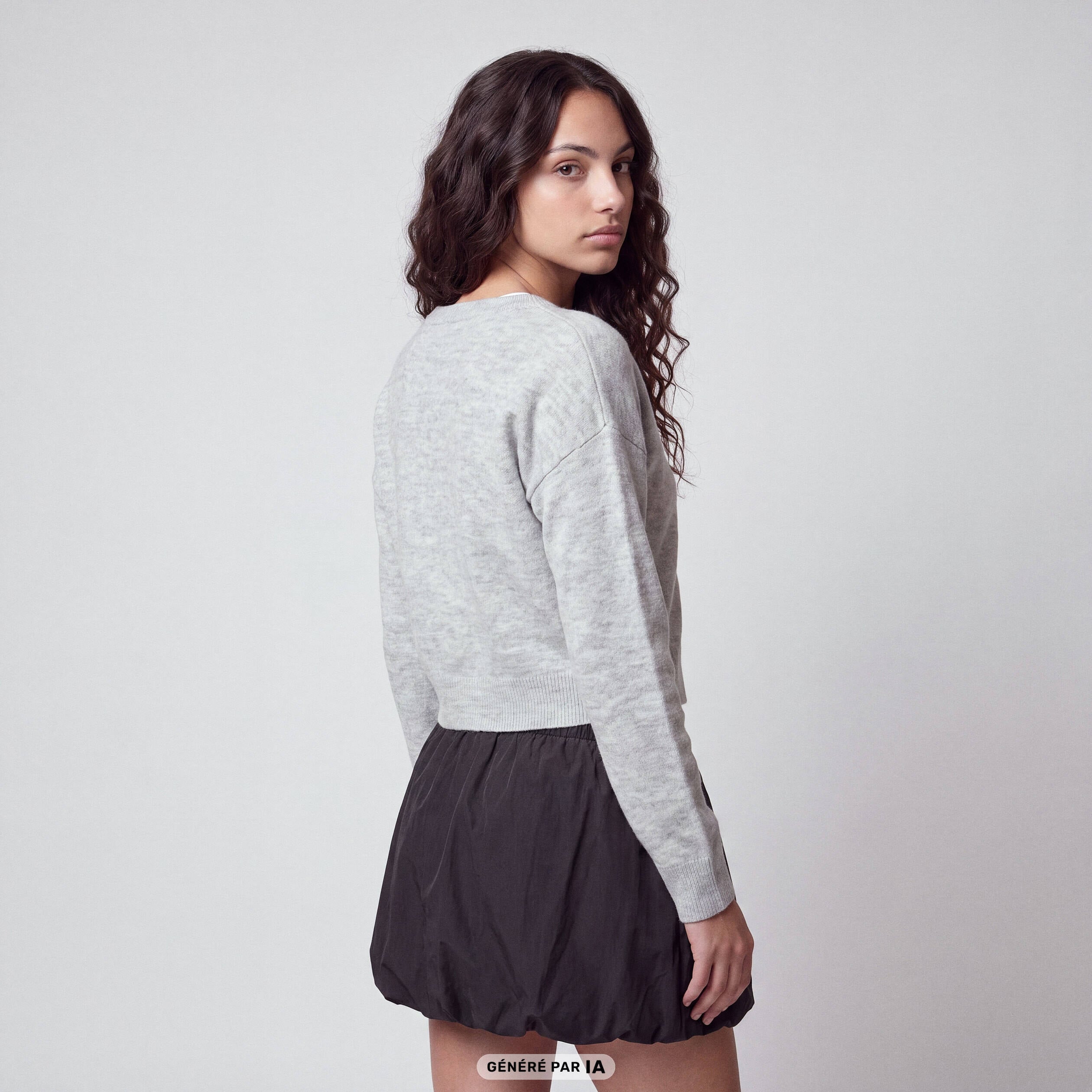 Gilet ajust&eacute; cropped manches longues blanc