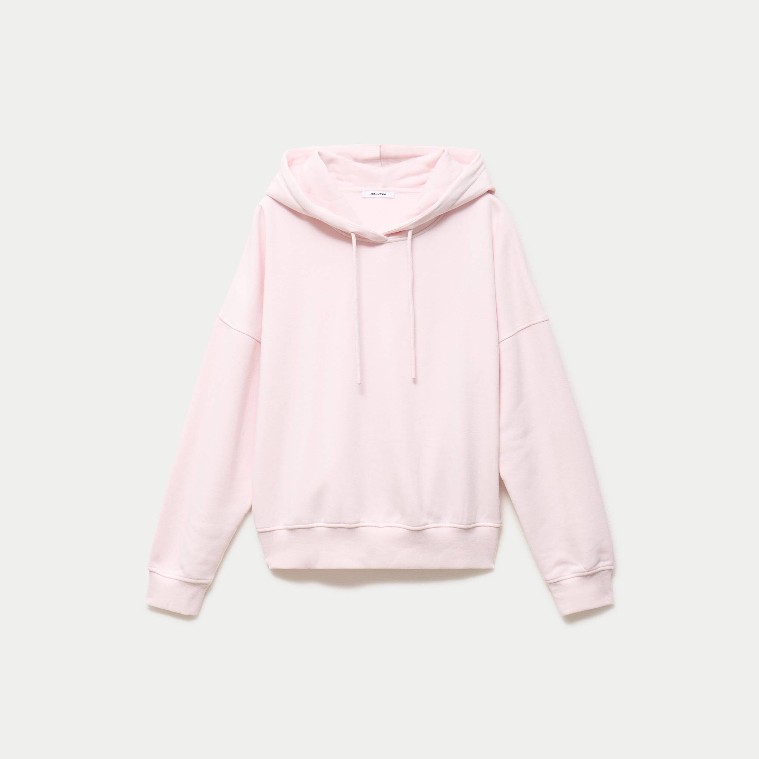 Sweat oversize &agrave; capuche manches longues rose clair