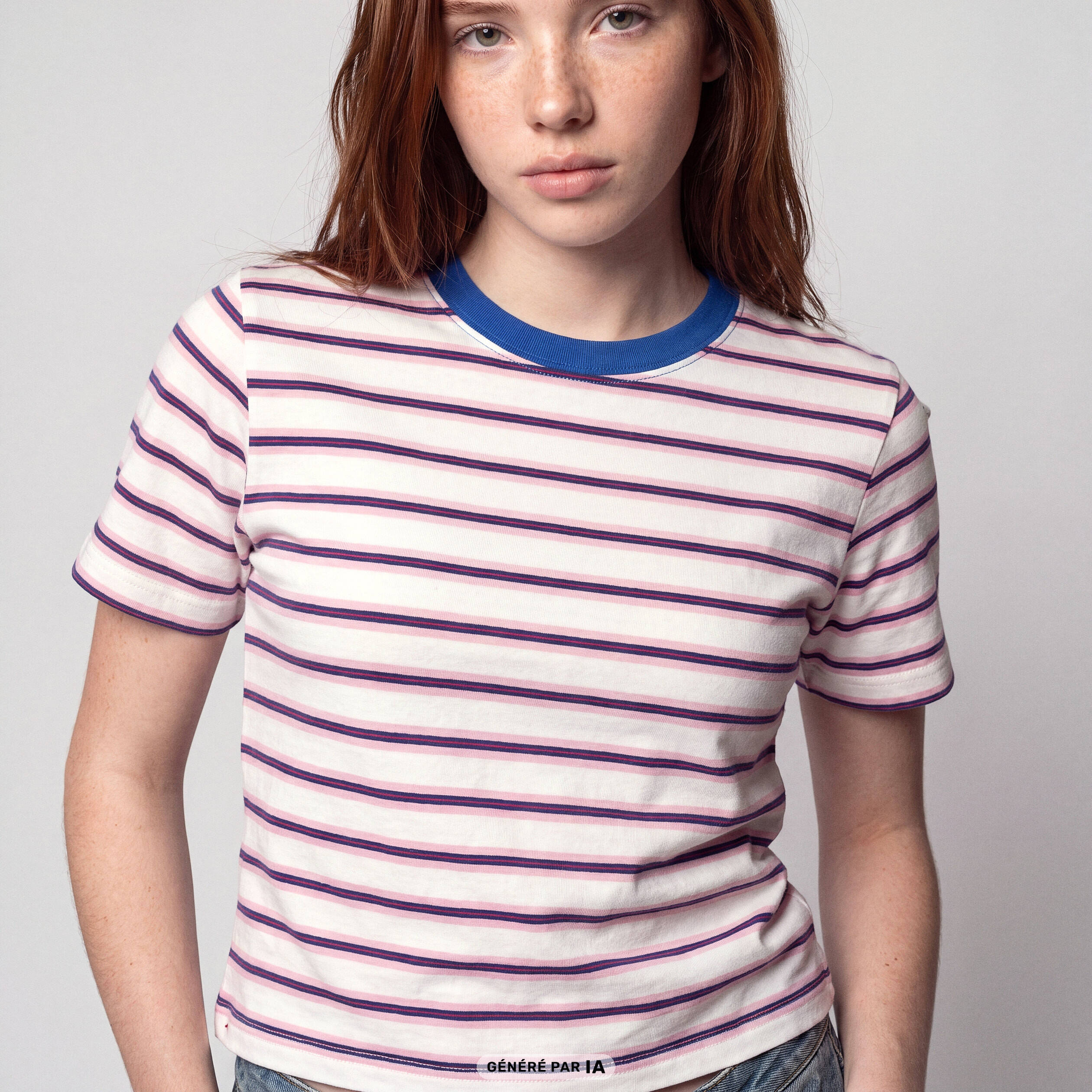 T-shirt ajust&eacute; manches courtes blanc