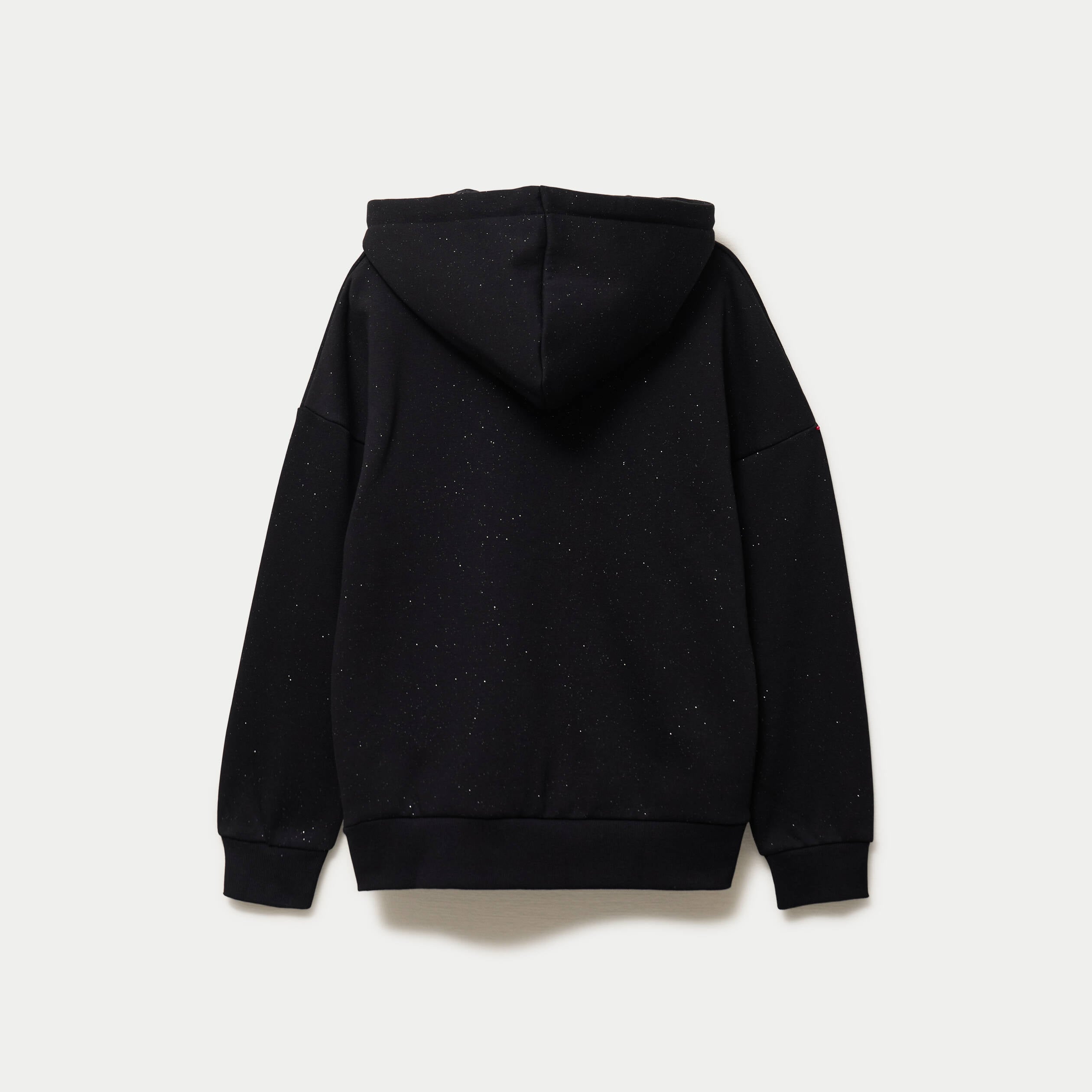 Sweat boyfriend brillant &agrave; capuche noir