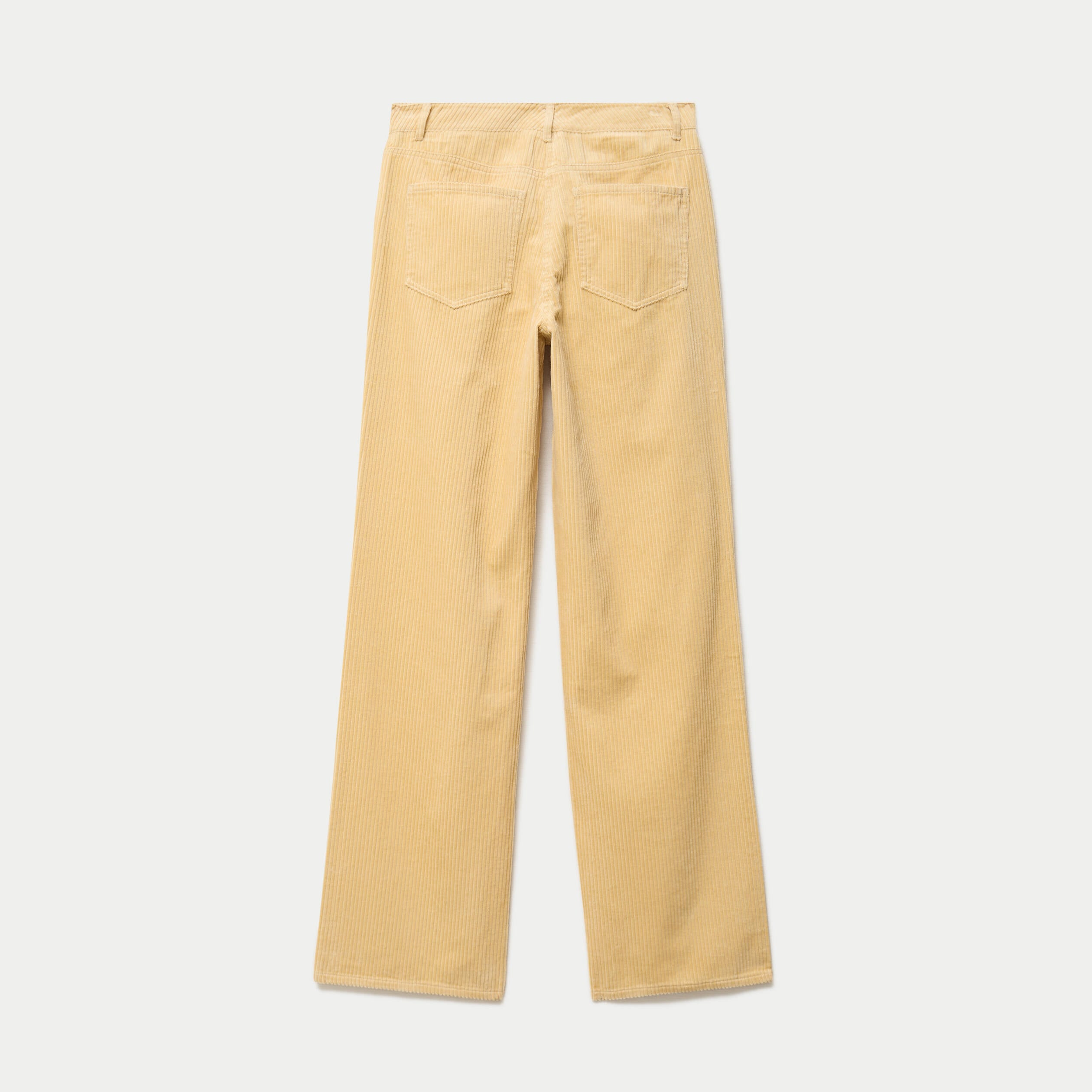 Pantalon bootcut en velours jaune pastel