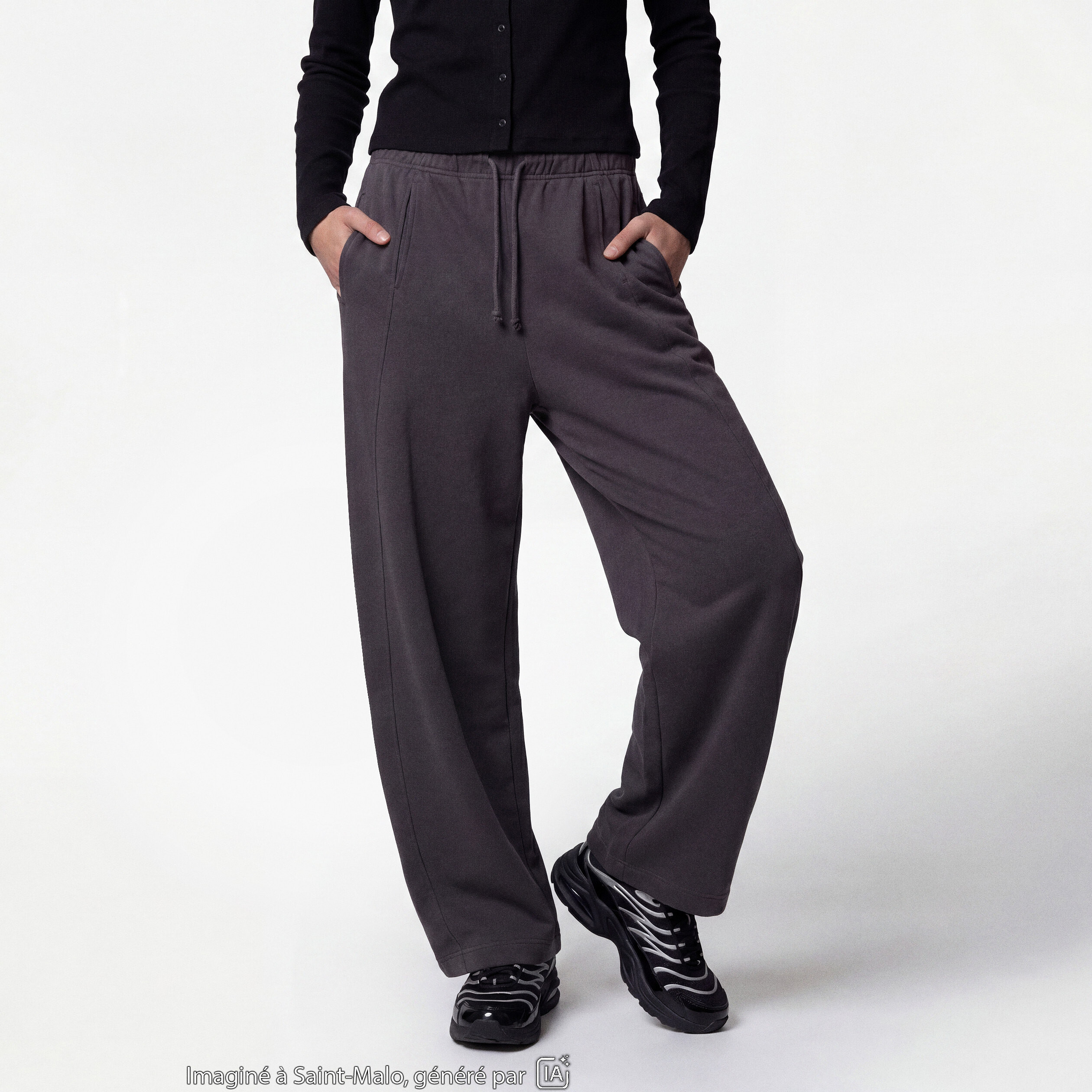 Jogging coupe ample taille standard gris