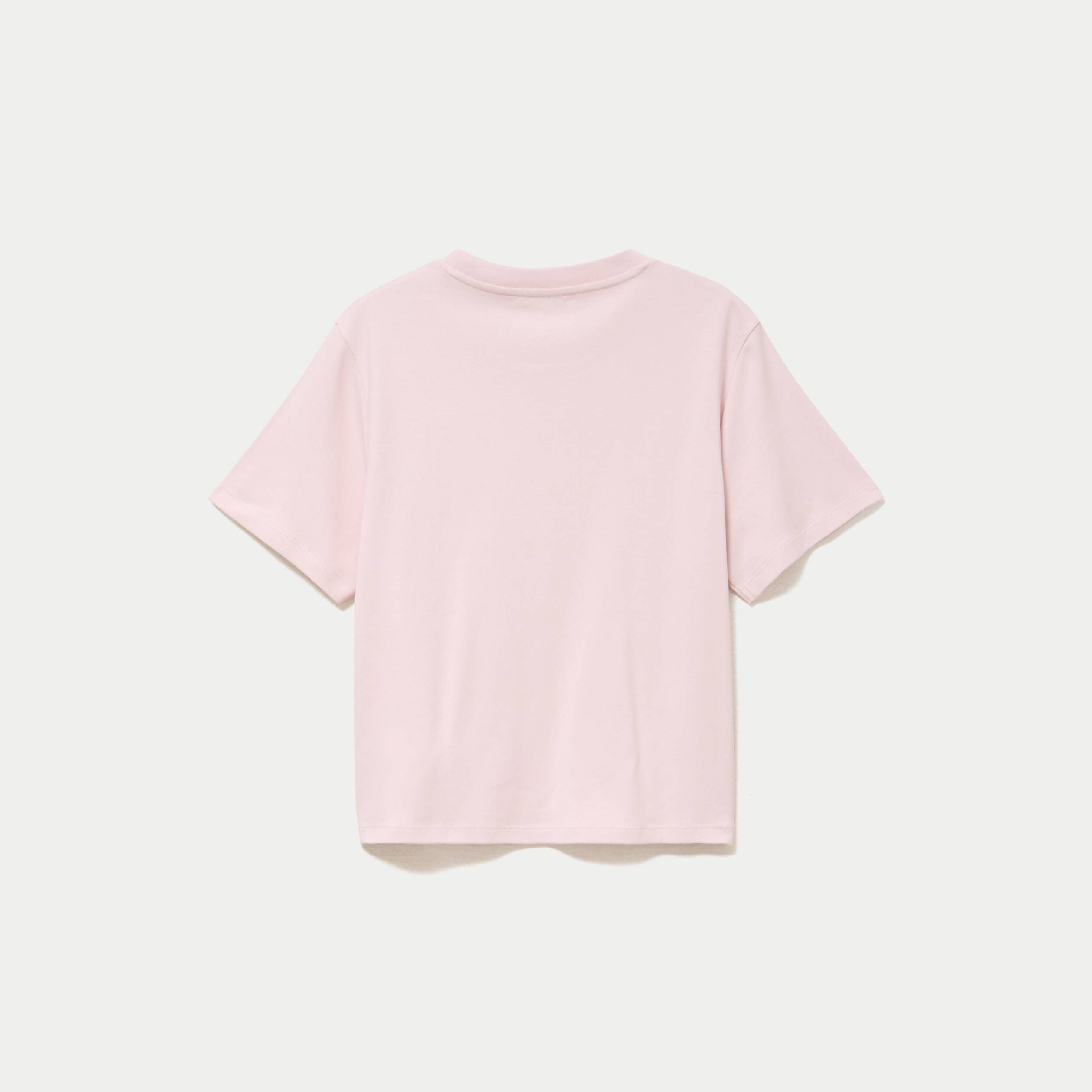 T-shirt col rond manches courtes rose clair