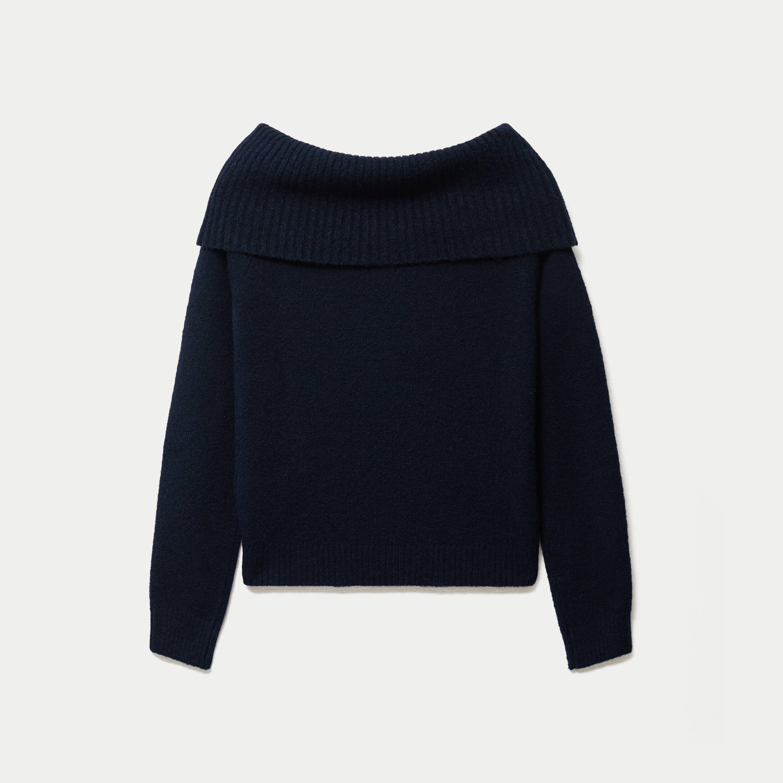 Pull col bardot manches longues bleu marine