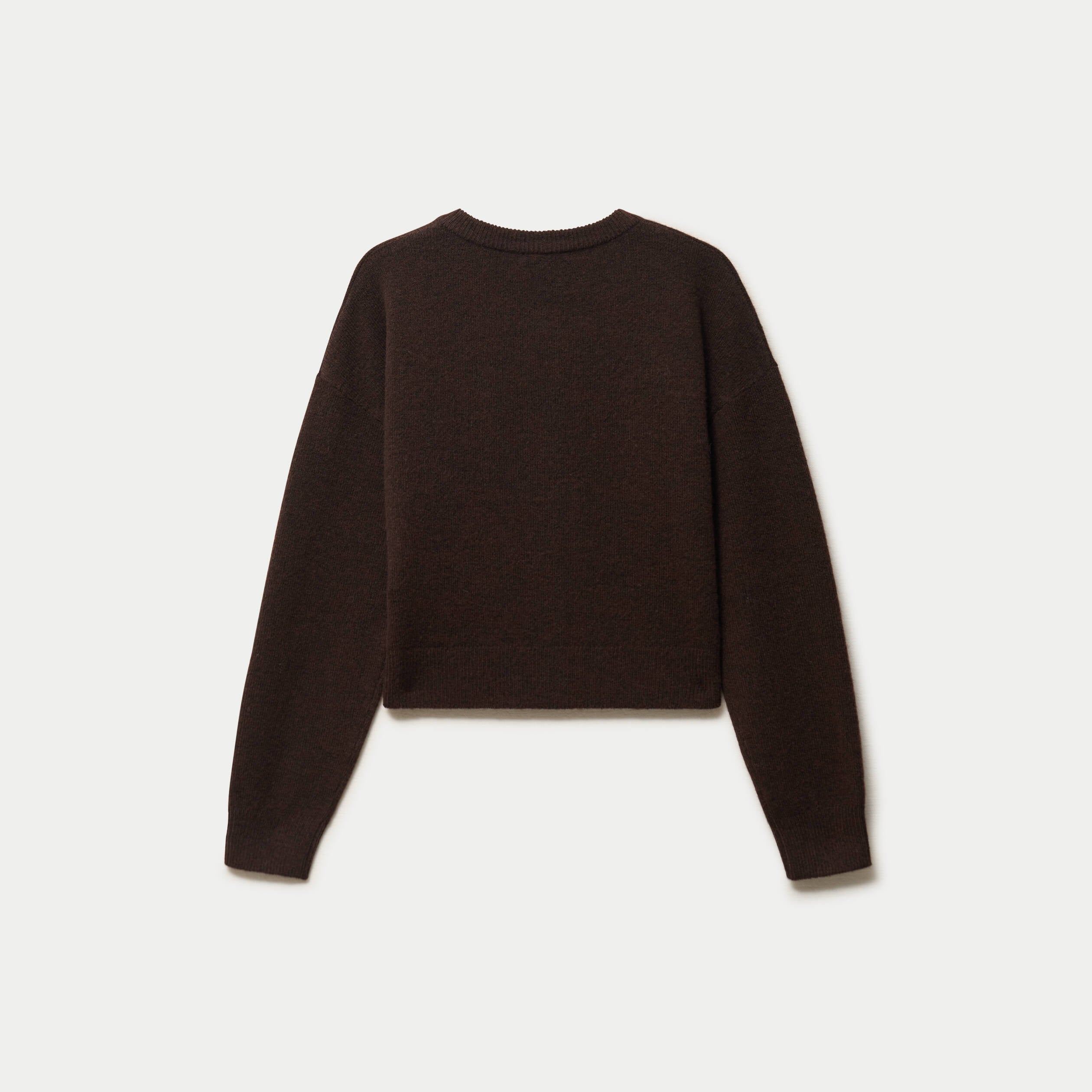 Gilet ajust&eacute; cropped manches longues marron fonc&eacute;