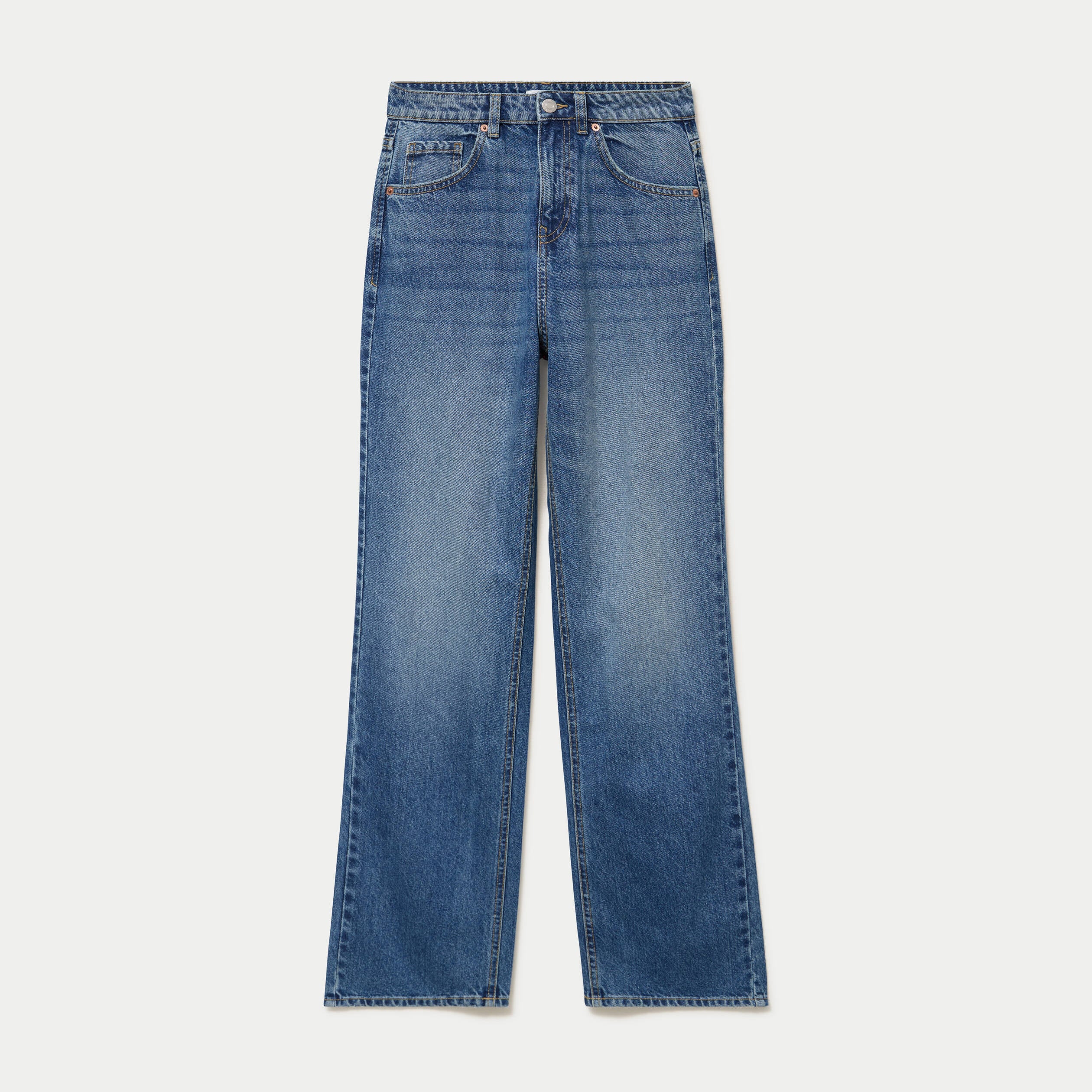 Jean regular taille haute denim double stone ado
