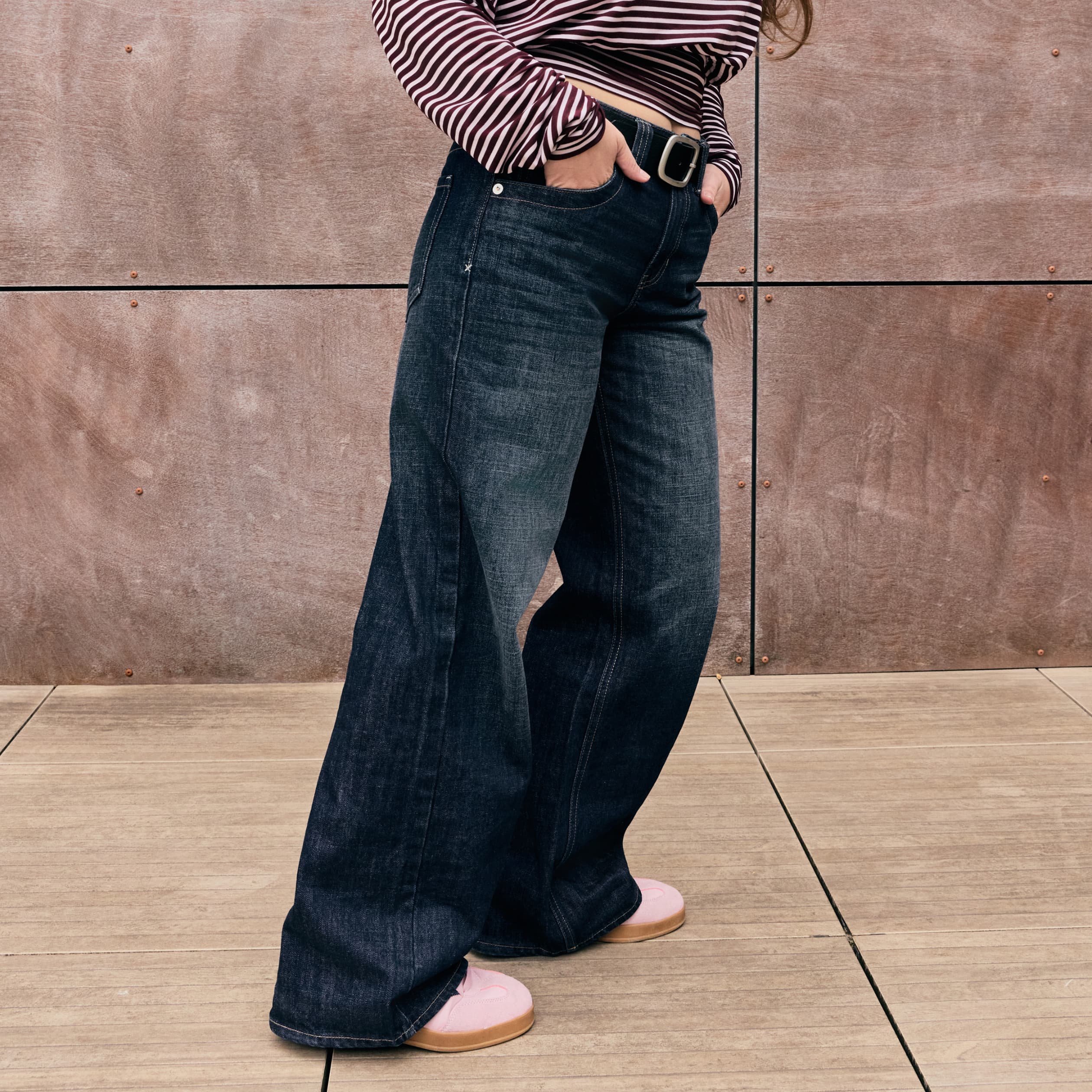 Jean Max loose taille basse denim brut