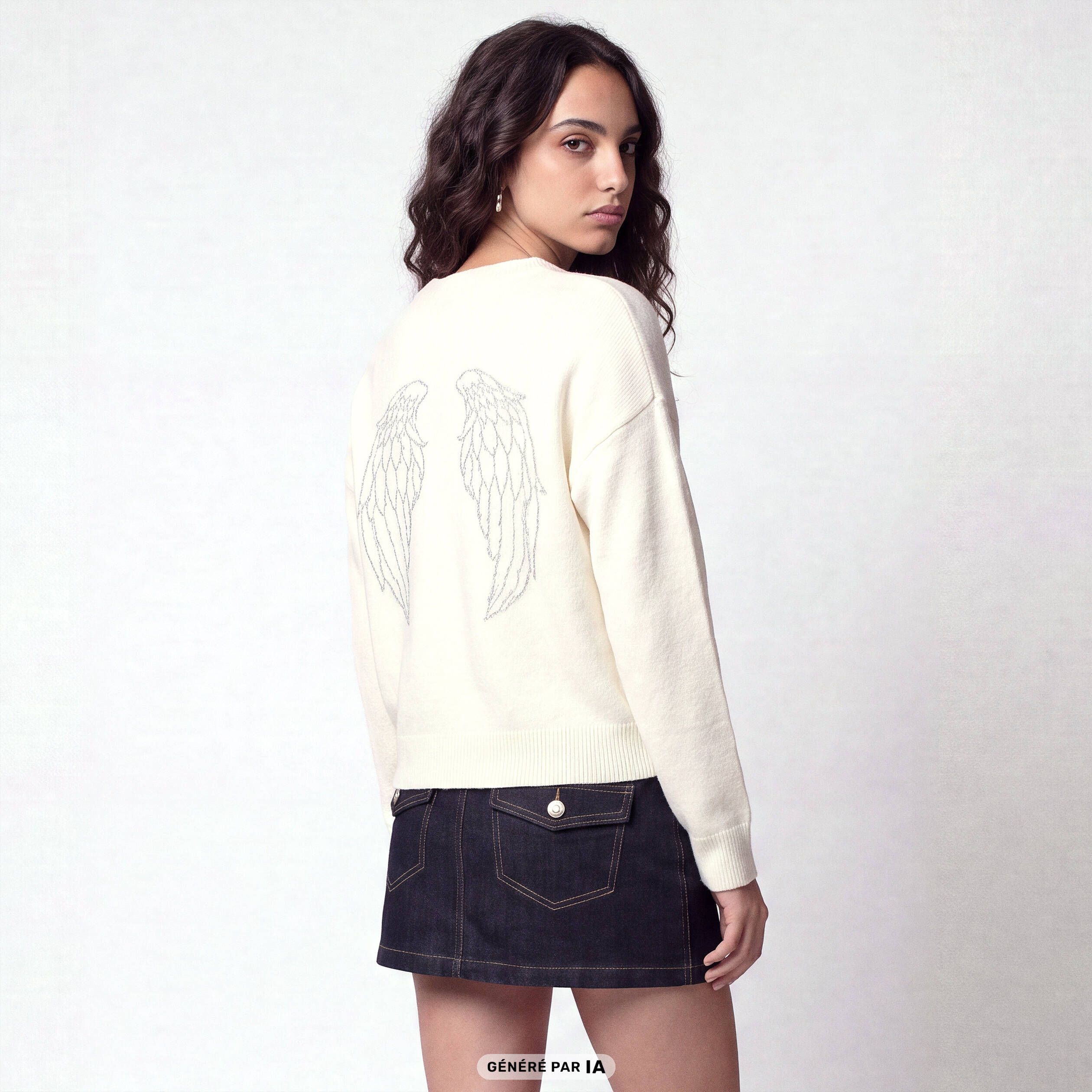 Pull manches longues blanc