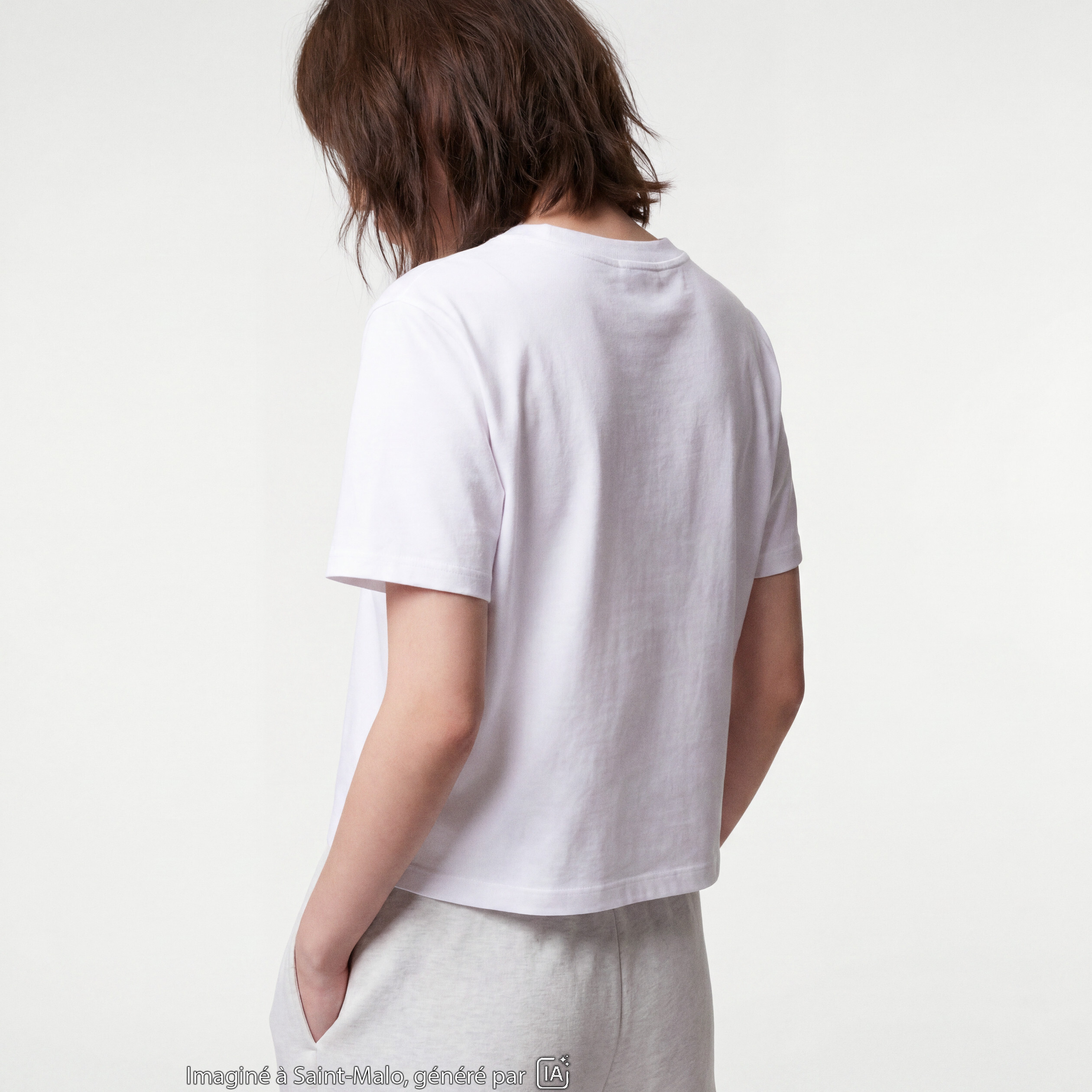 T-shirt col rond manches courtes blanc