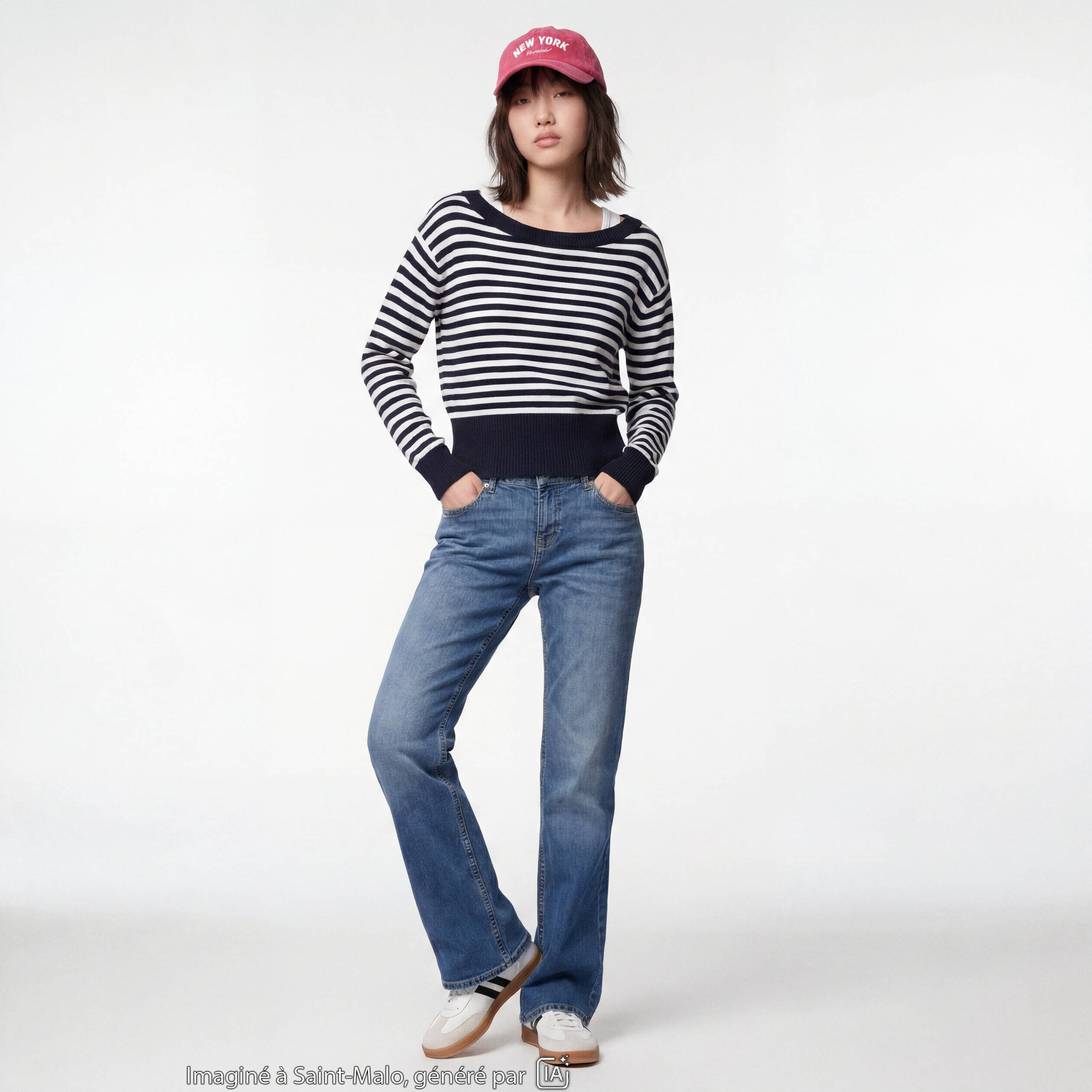 Jean Zoe bootcut taille basse denim double stone
