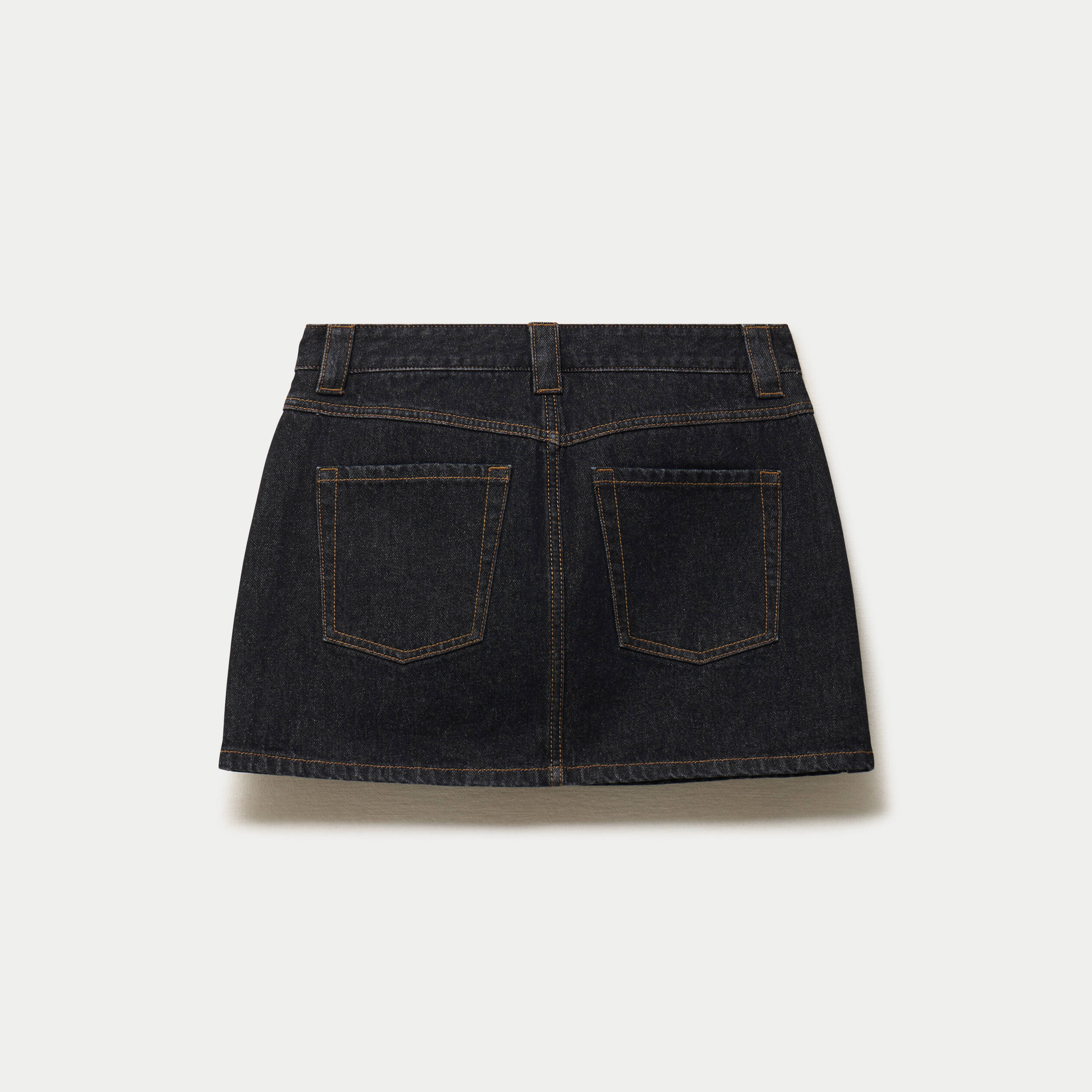 Jupe-short courte en jean denim noir ado