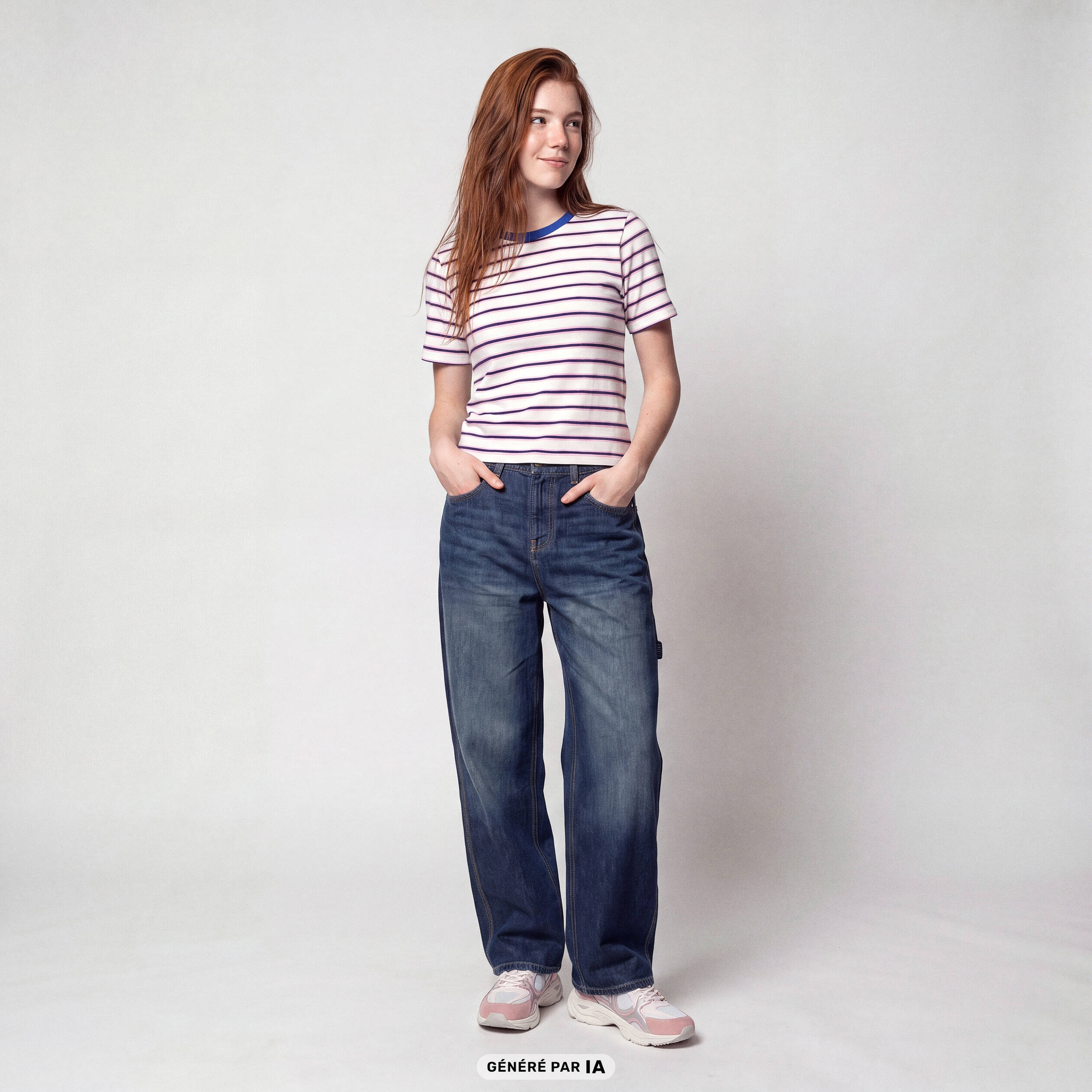 Jean Max loose taille standard denim blue black