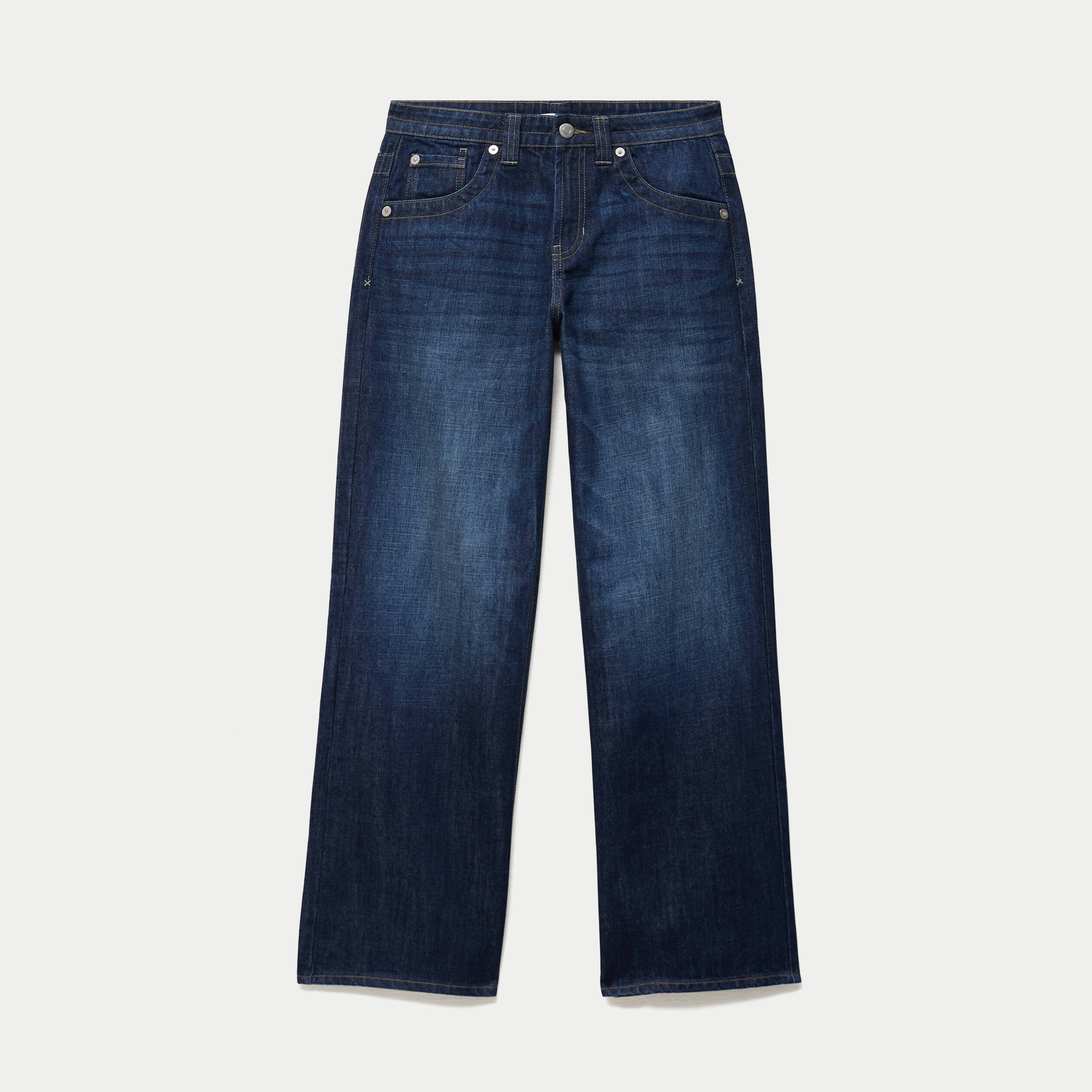 Jean loose taille basse denim brut ado