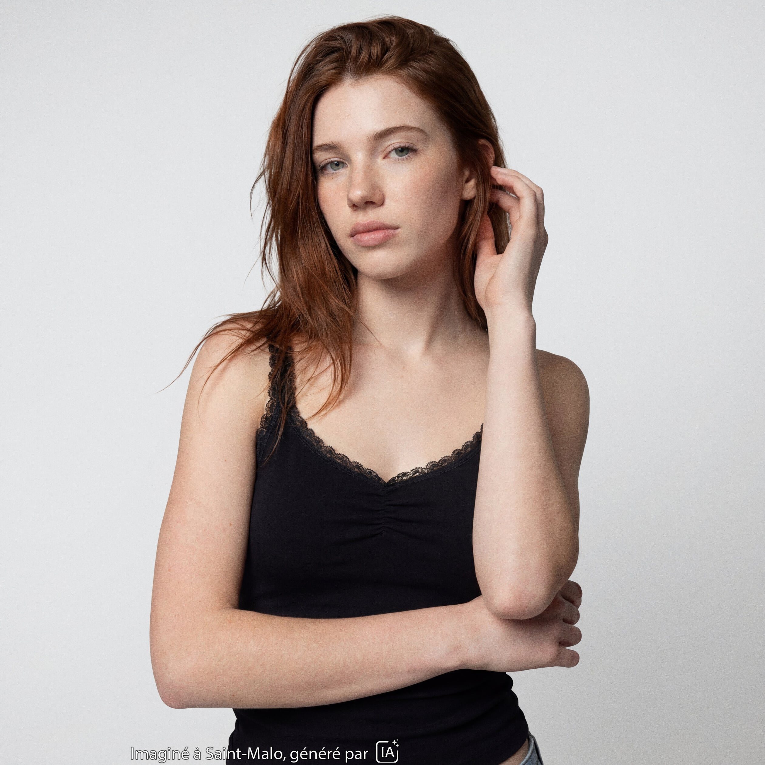 D&eacute;bardeur ajust&eacute; d&eacute;collet&eacute; dentelle noir