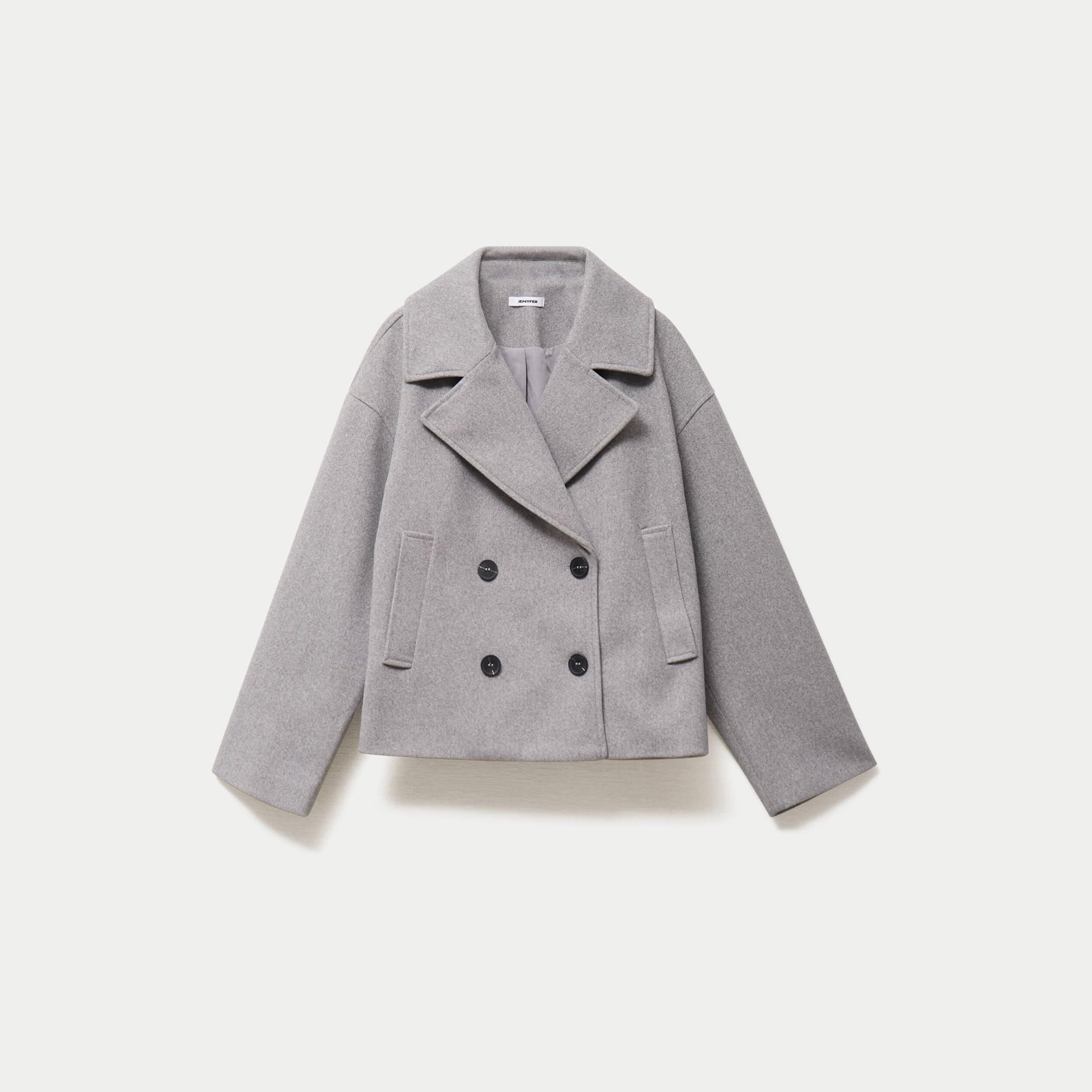 Caban droit gris clair