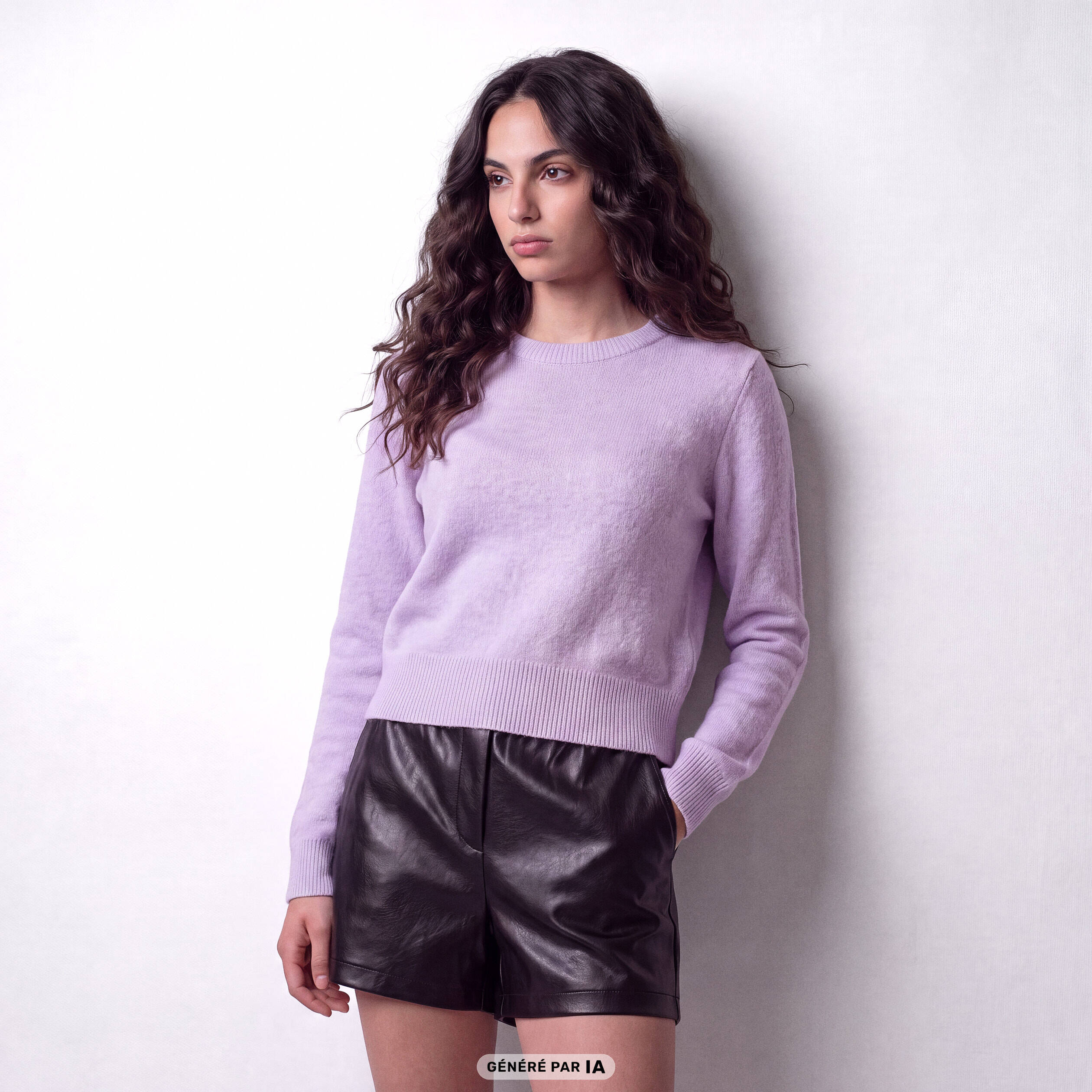 Pull col rond manches longues parme