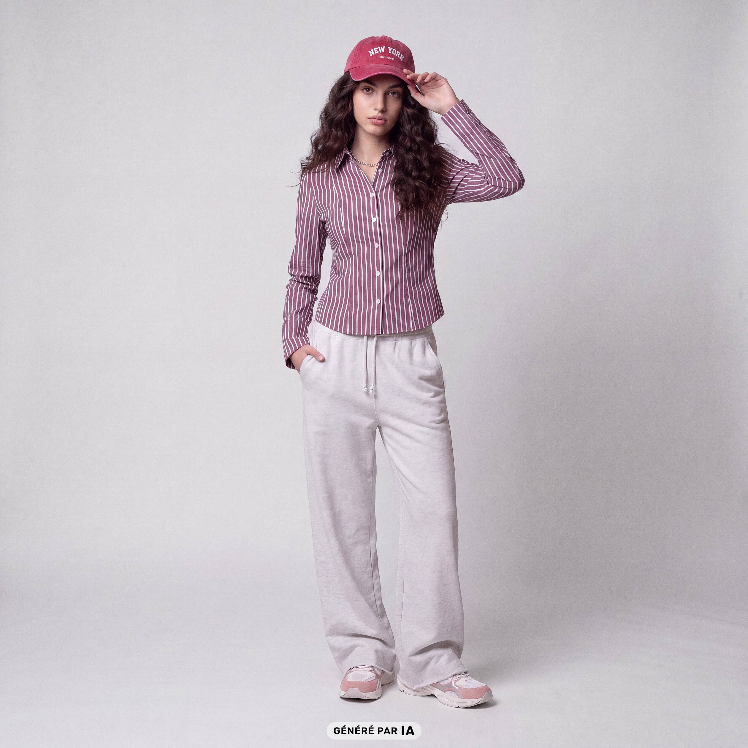 Chemise ajust&eacute;e manches longues bordeaux