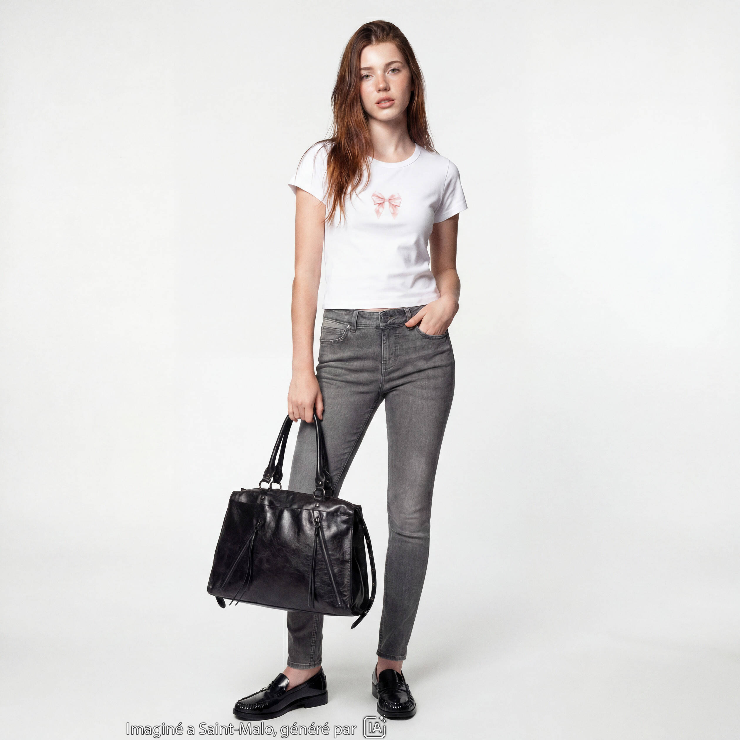 Jean skinny taille standard denim gris ado