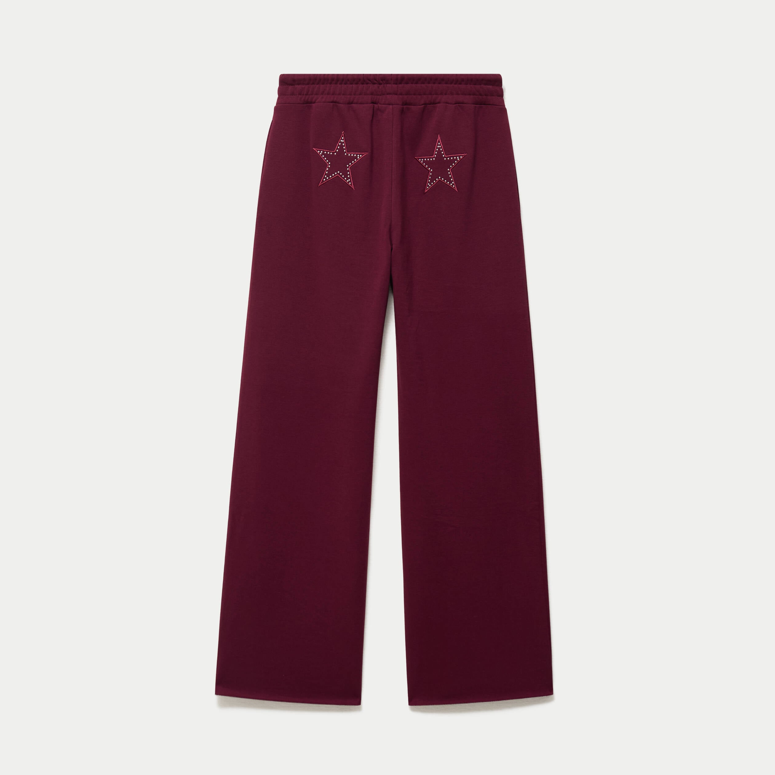 Jogging large en maille bordeaux