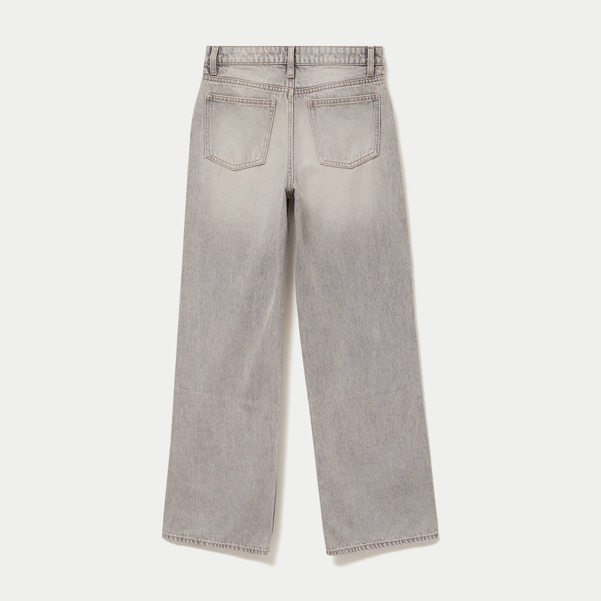 Jean wide leg taille standard denim gris ado