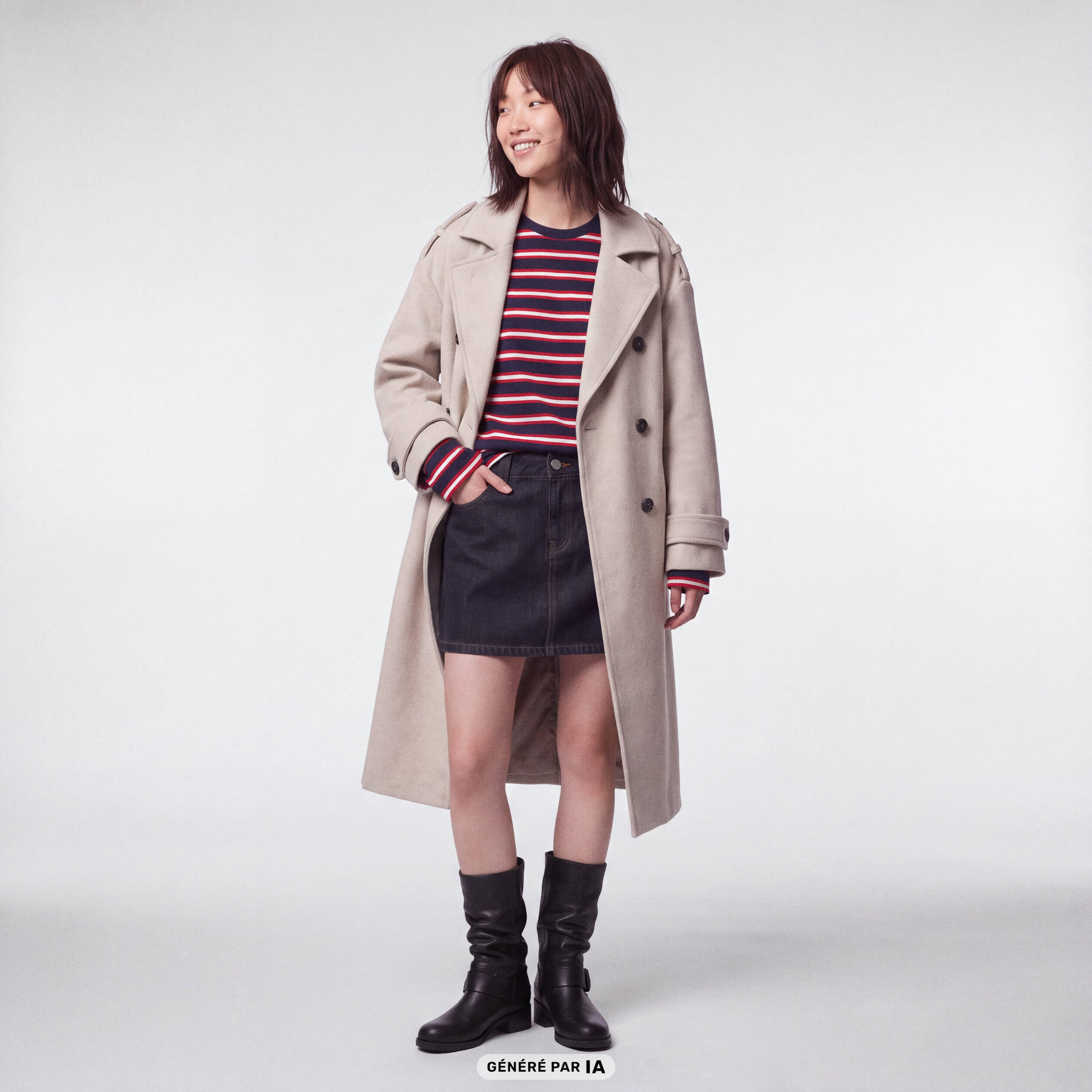Manteau manches longues taupe