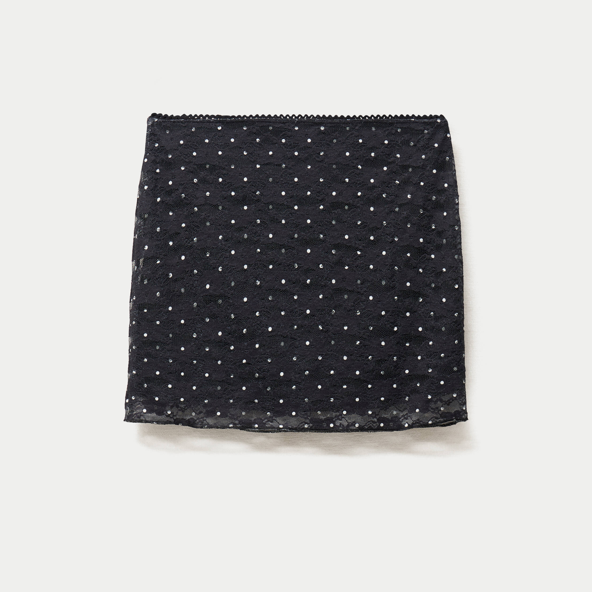 Jupe aspect dentelle noir ado