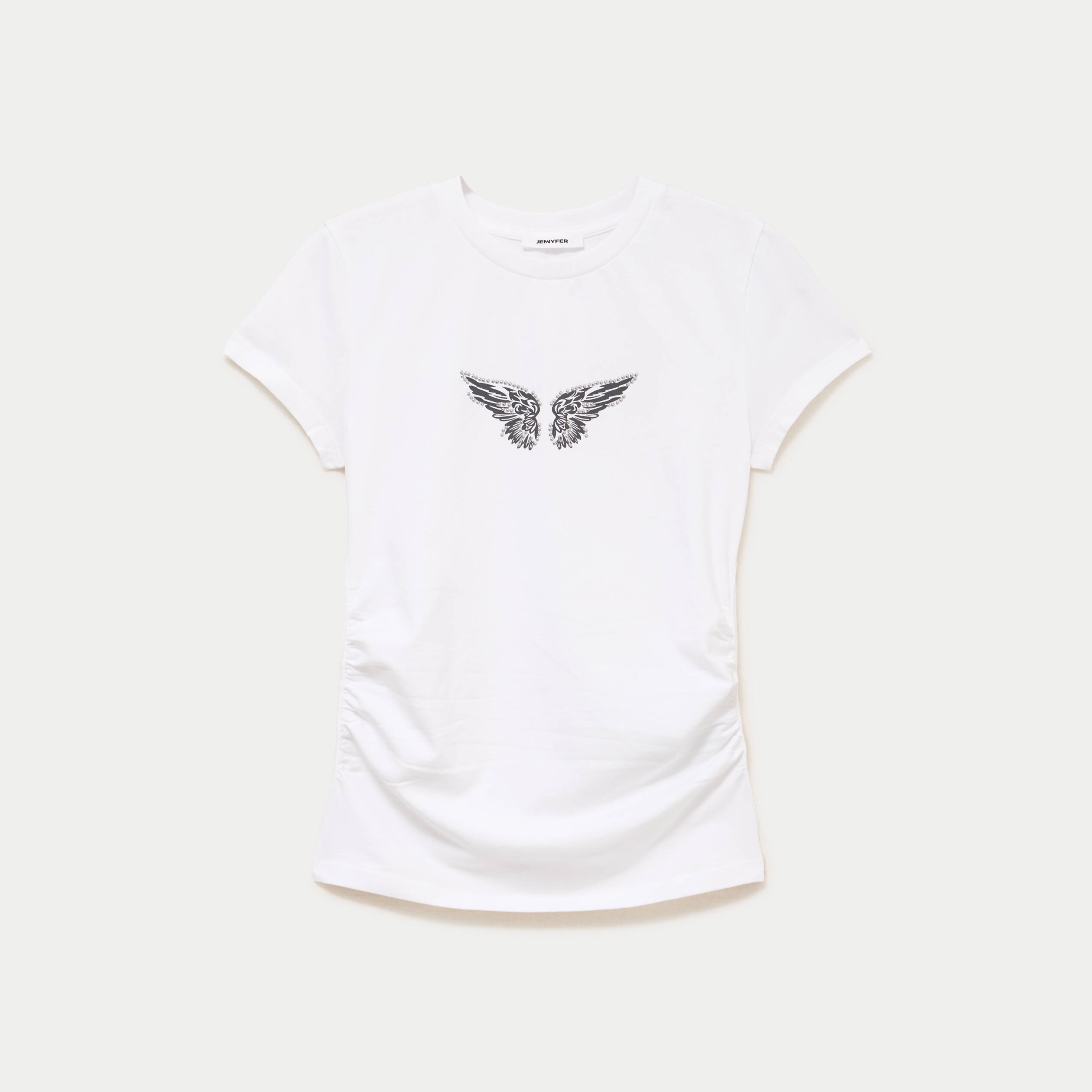 T-shirt droit court manches courtes blanc