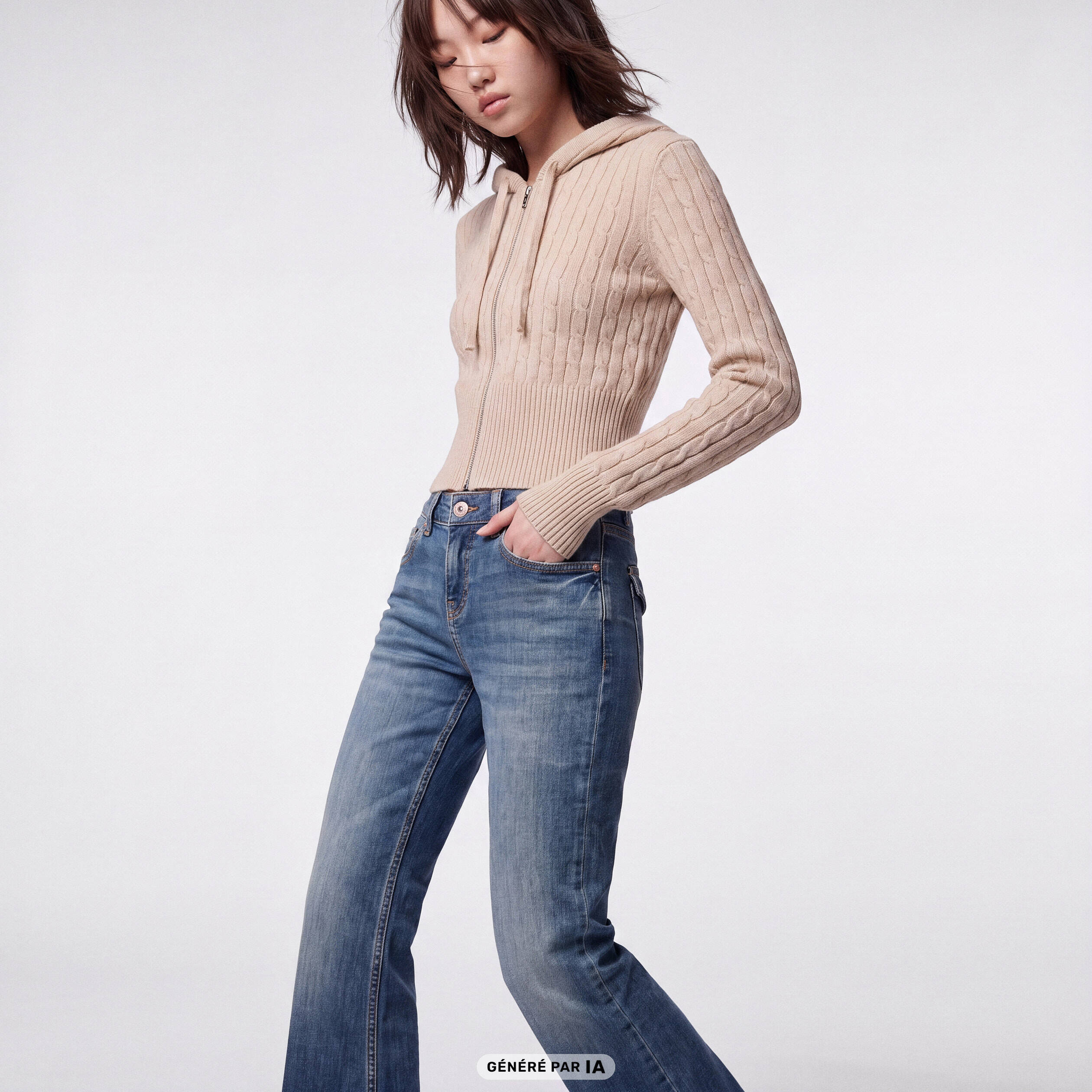 Jean Zoe bootcut taille basse denim dirty