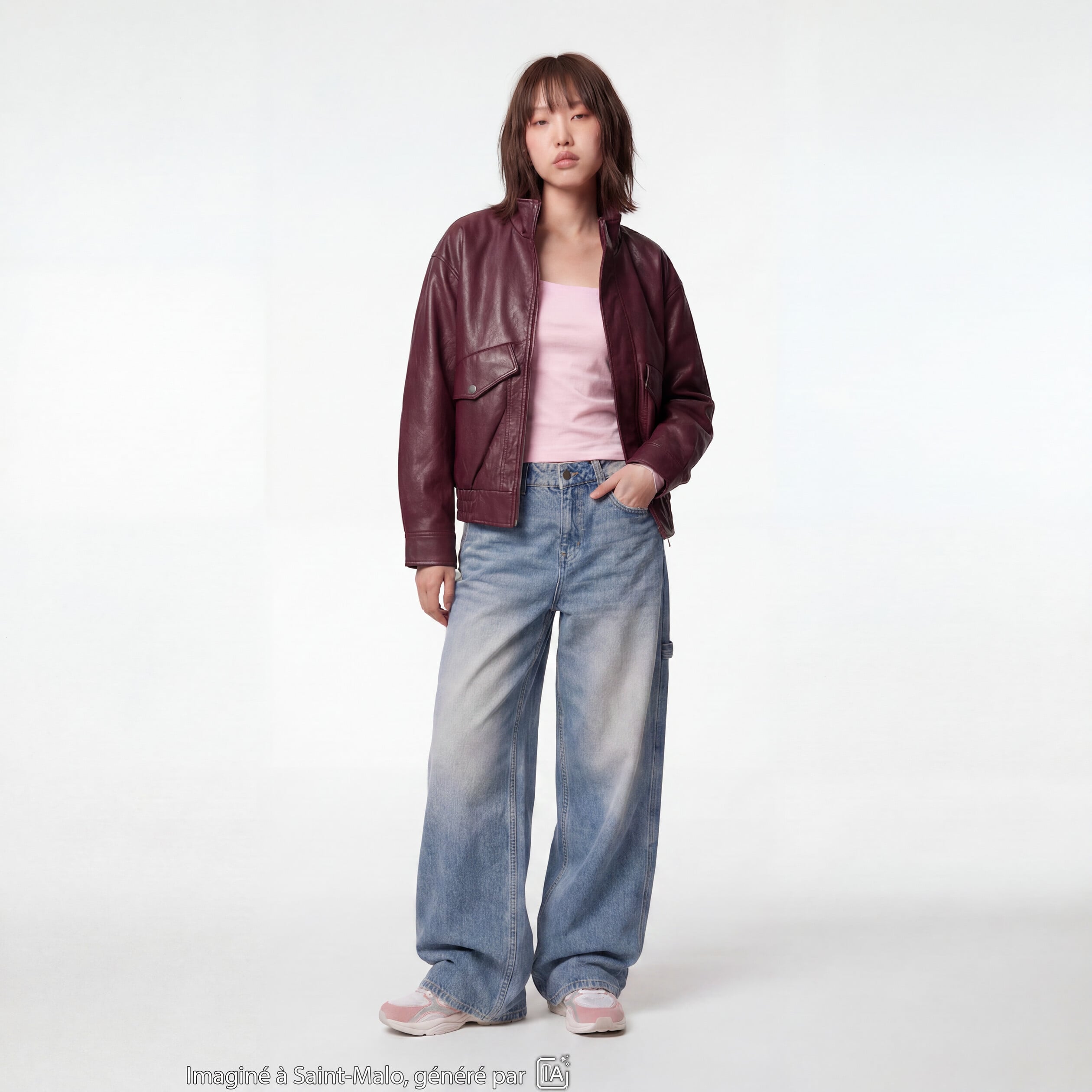 Jean Max loose taille standard denim bleach