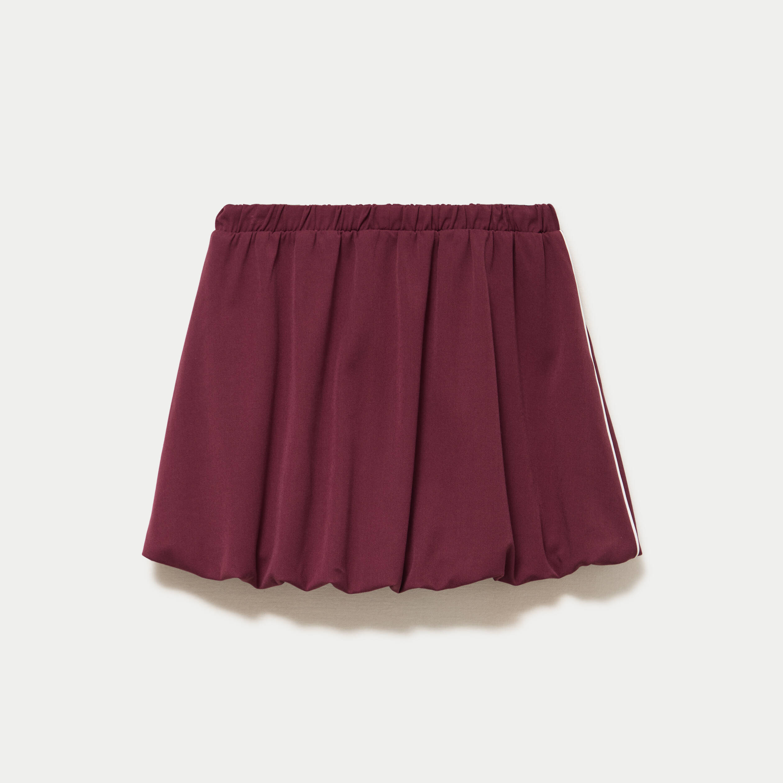 Jupe courte ample effet boule bordeaux